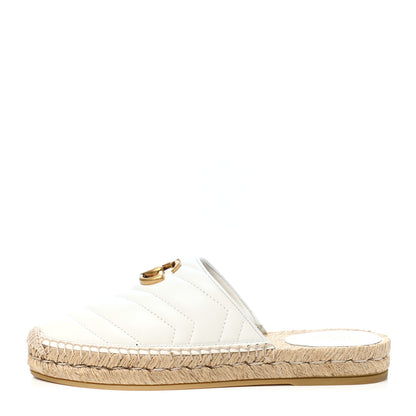 Gucci Nappa Matelasse GG Marmont Espadrille Slippers 36.5 Great White 1 of 9