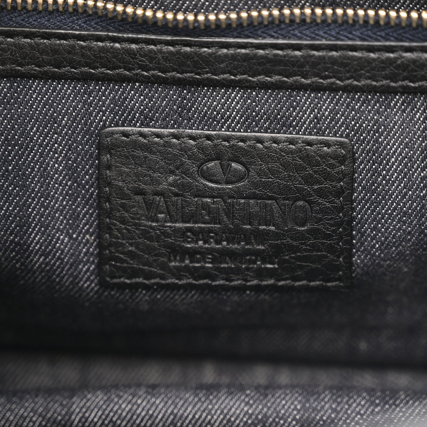 Denim Small Glam Lock Rockstud Flap Deep Denim
