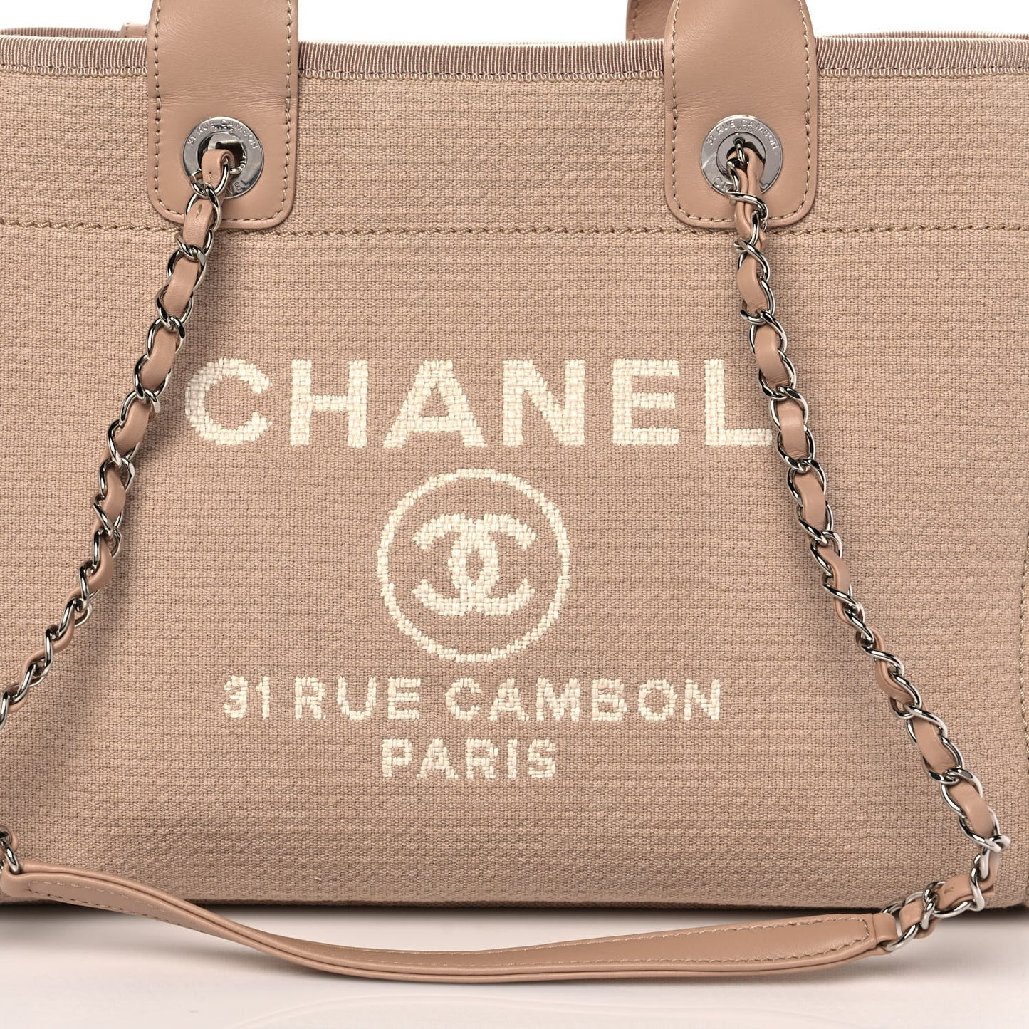 Mixed Fibers Small Deauville Tote Beige
