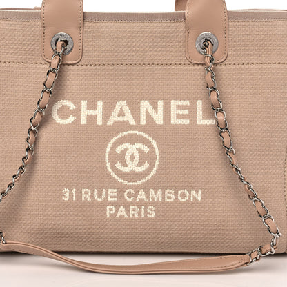 Chanel Mixed Fibers Small Deauville Tote Beige 9 of 15