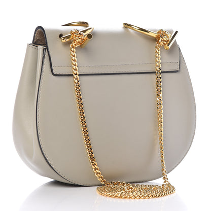Chloe Grained Calfskin Lambskin Mini Bi-Color Drew Shoulder Bag Black Powder Beige 3 of 15