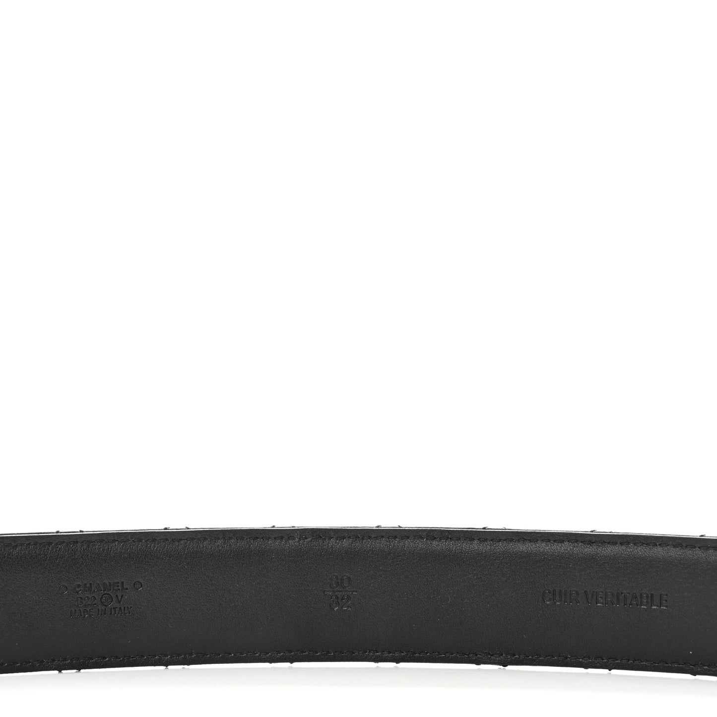 Calfskin Quilted CC Chain Belt 80 32 Black