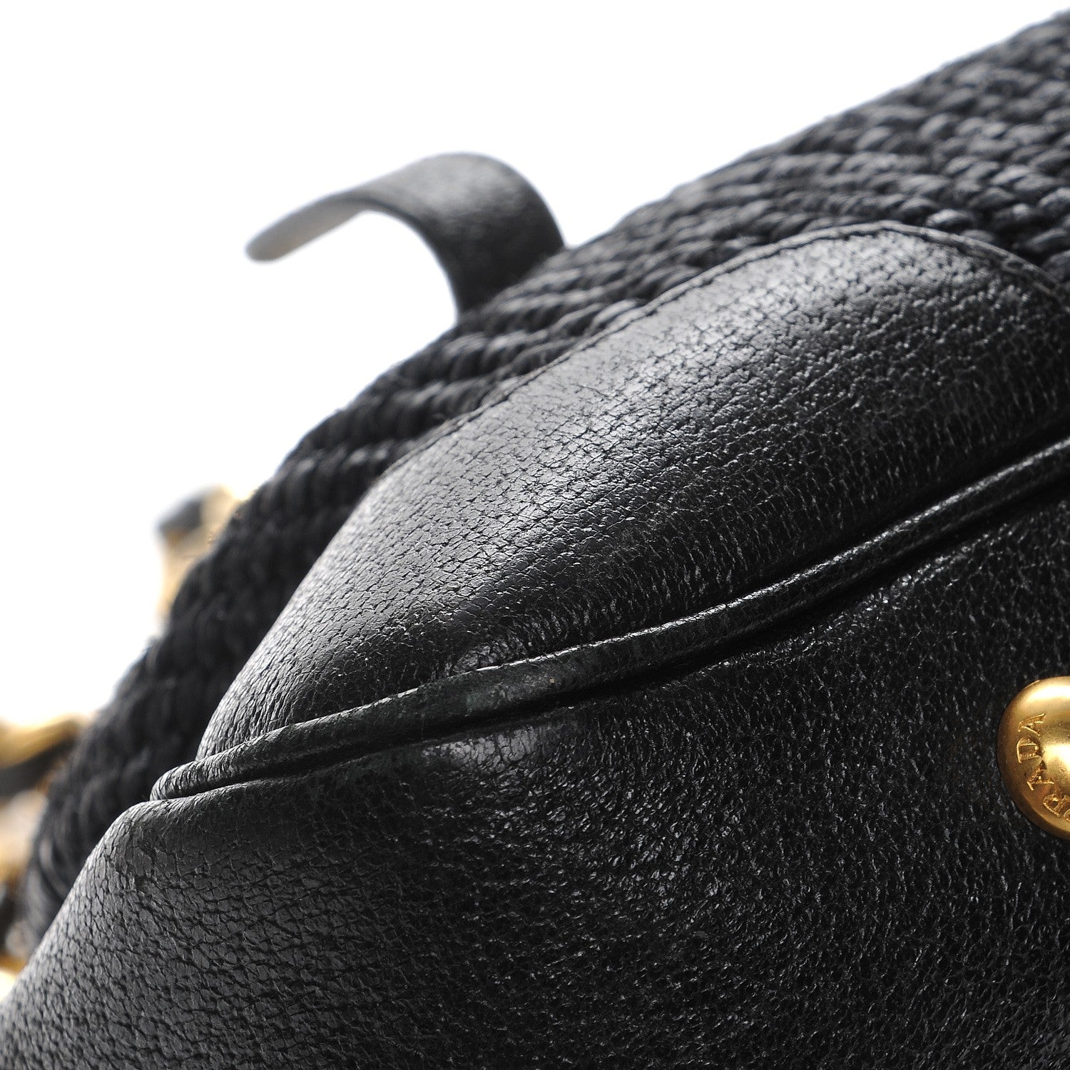Prada Paglia Cinghiale Frame Tote Black 10 of 11