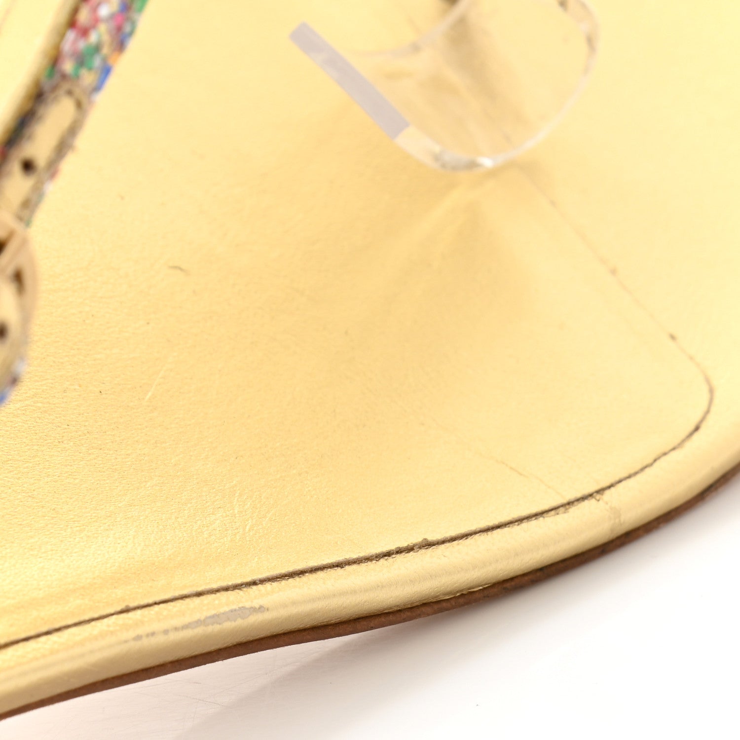 Chanel Patent Glitter Fabric CC Thong Sandals 37.5 Multicolor 10 of 15