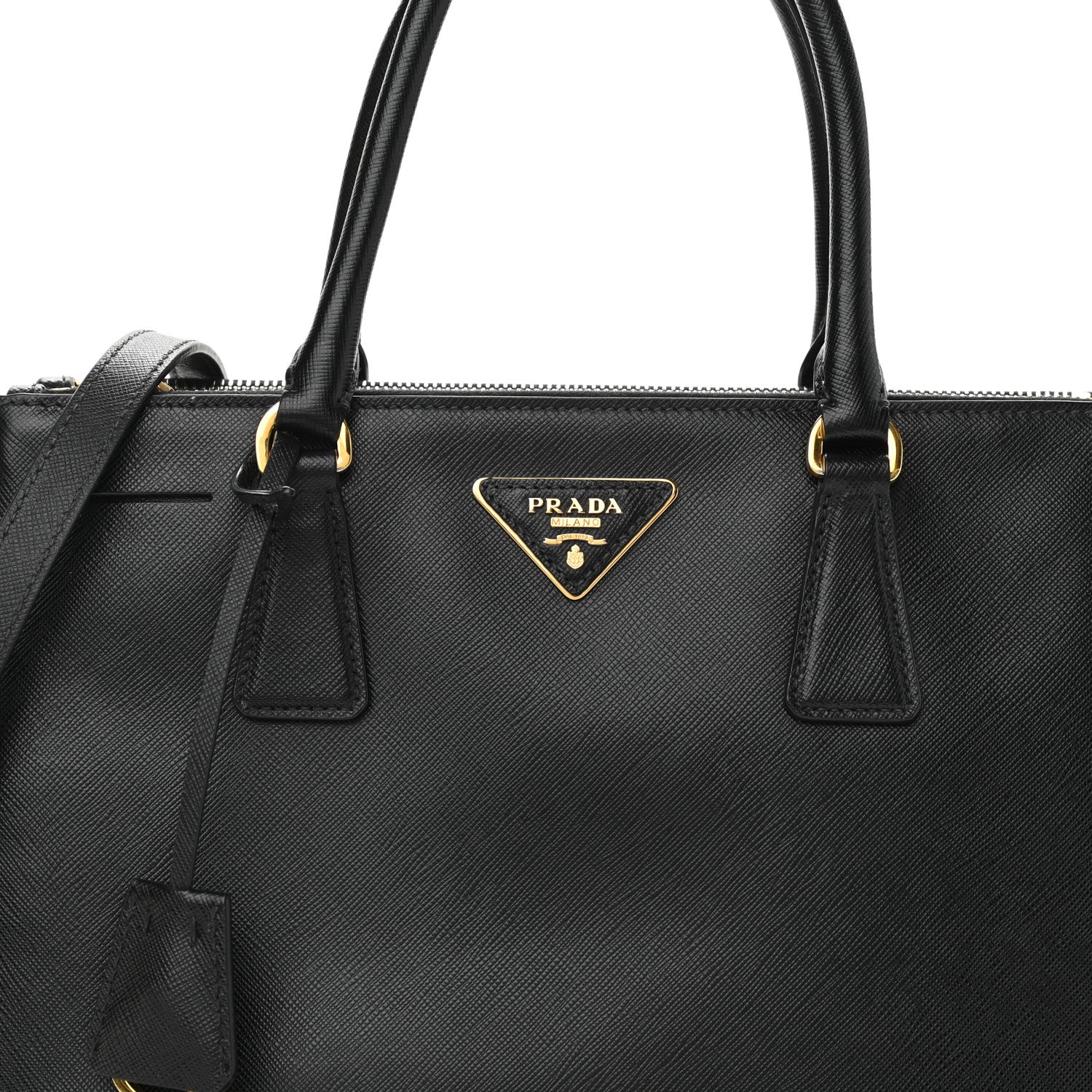 Prada Saffiano Small Galleria Double Zip Tote Black 7 of 10