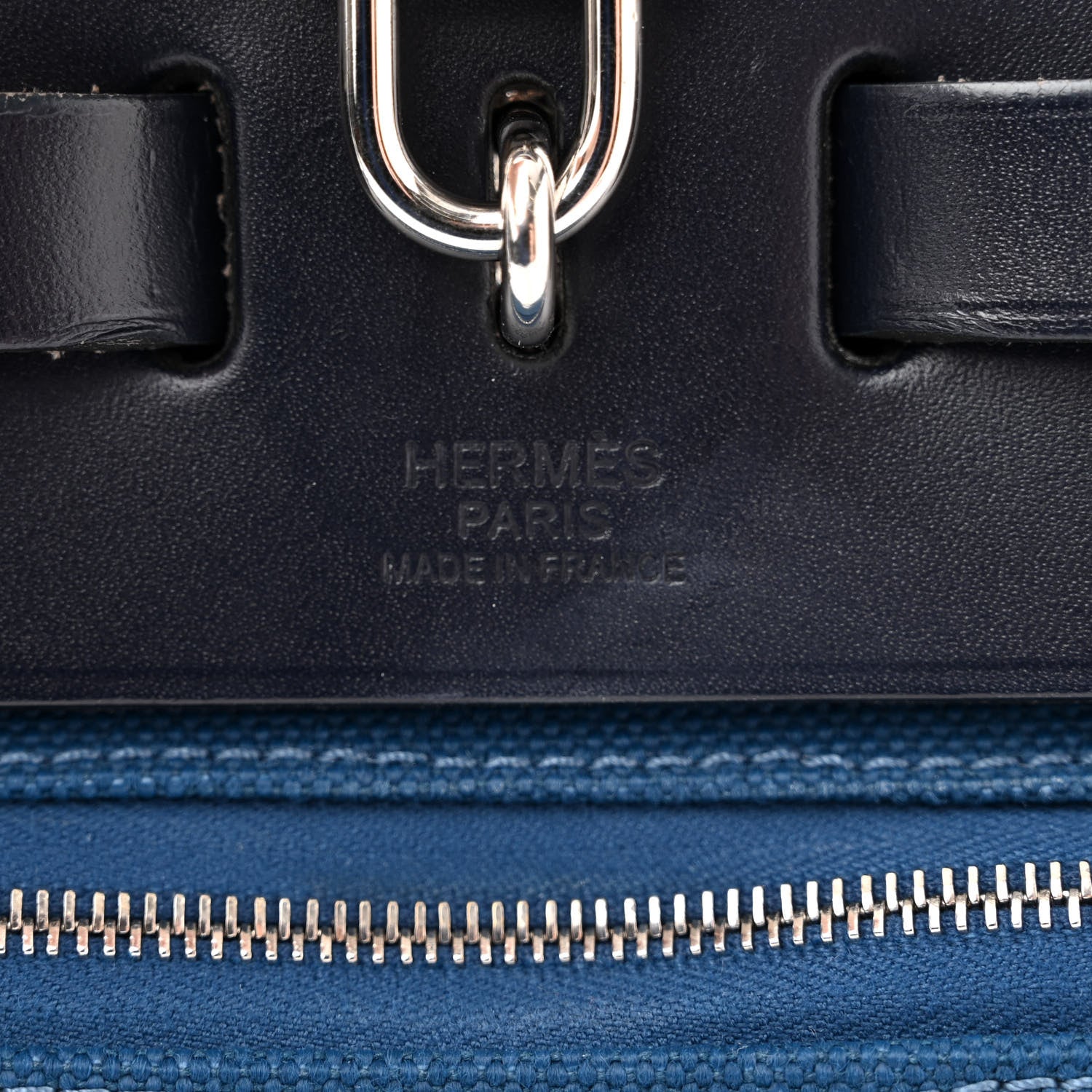 Hermes Toile Vache Hunter Herbag Zip Retourne 31 PM Black Blue De Malte 7 of 14