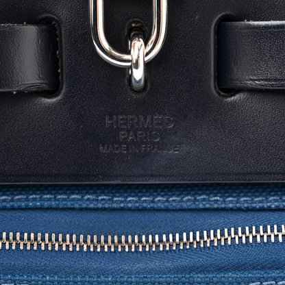 Hermes Toile Vache Hunter Herbag Zip Retourne 31 PM Black Blue De Malte 7 of 14