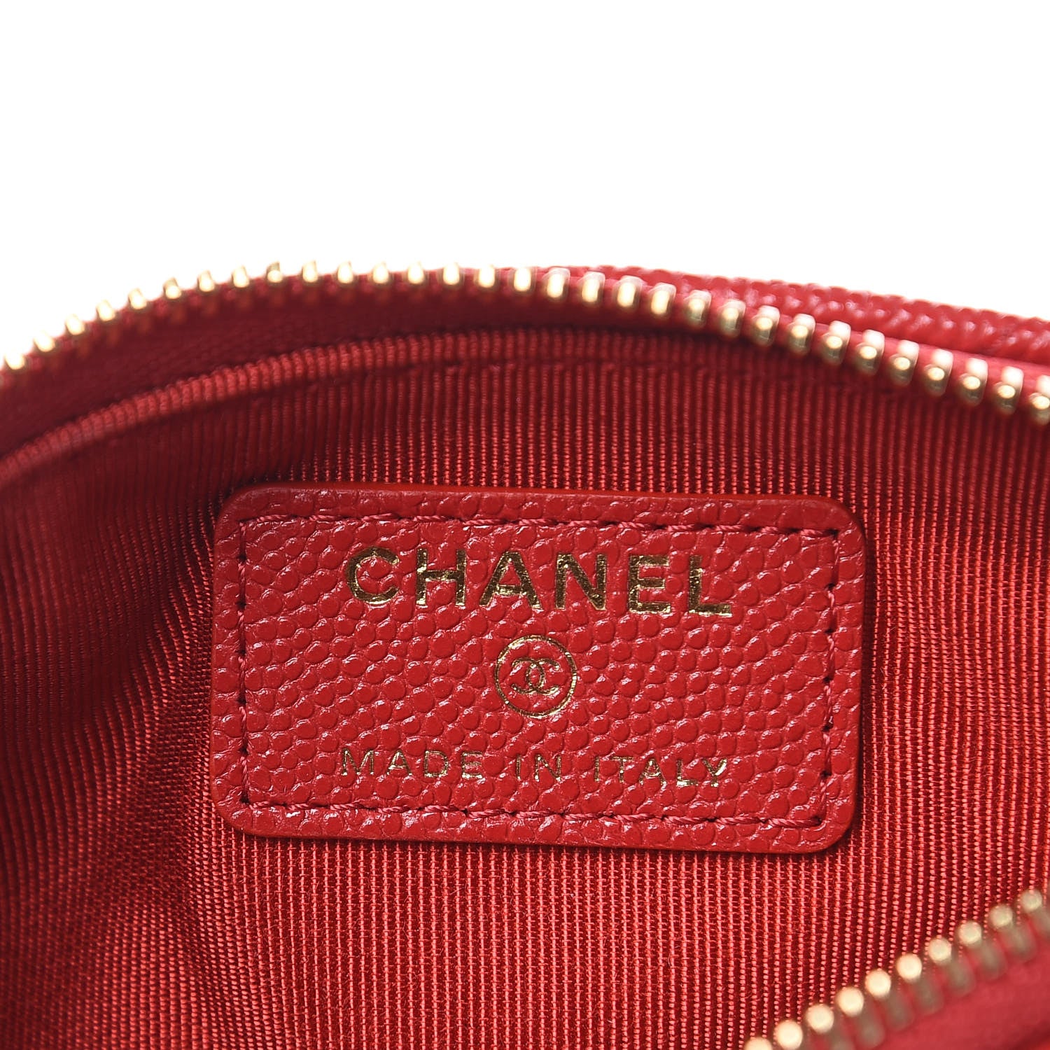 Chanel Caviar Quilted Small Cosmetic Case Red 6 of 8