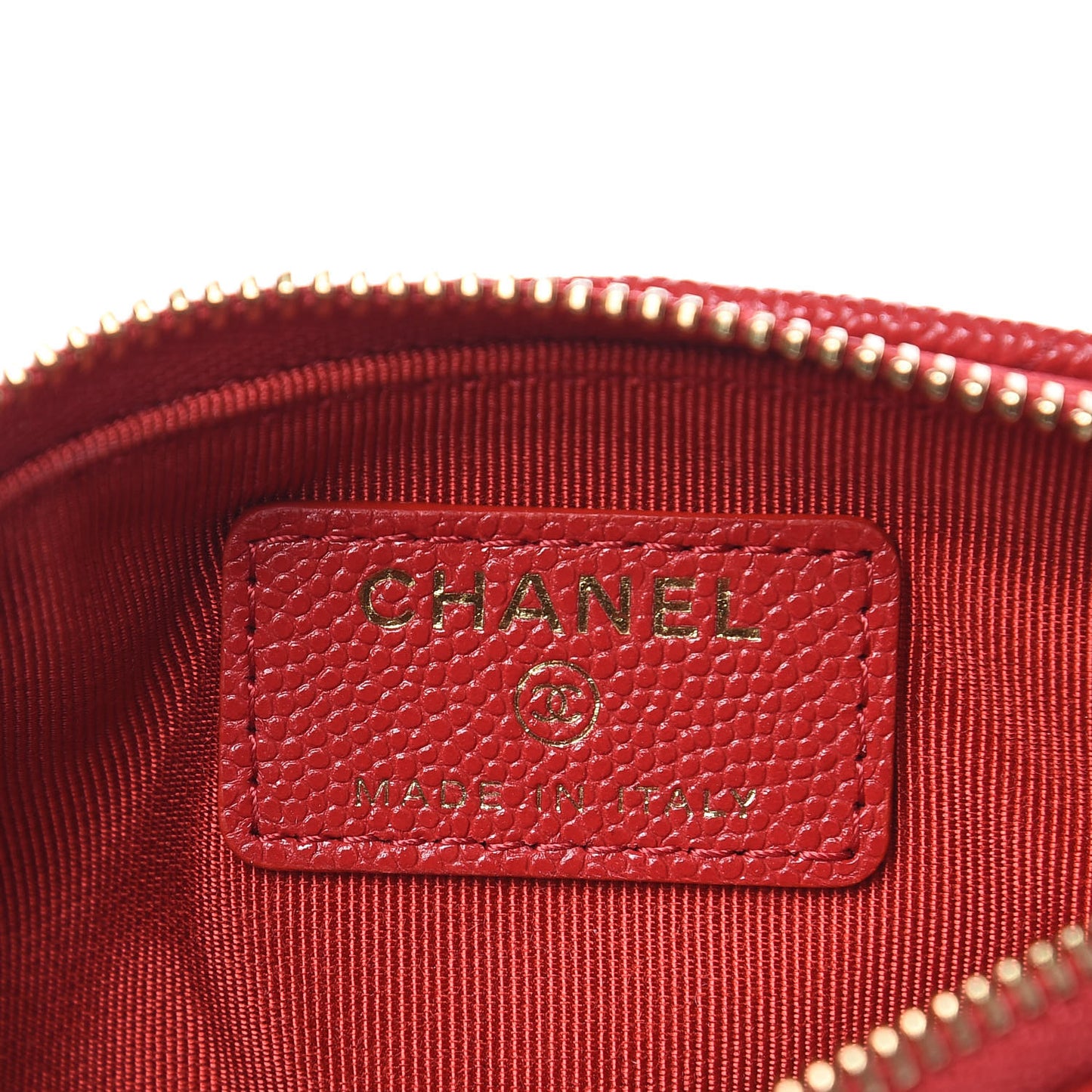 Caviar Quilted Small Cosmetic Case Red