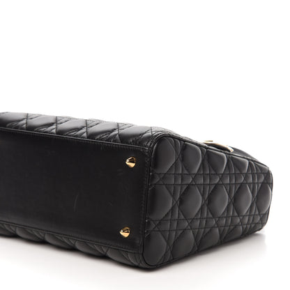 Christian Dior Lambskin Cannage Medium Lady Dior Black 7 of 13