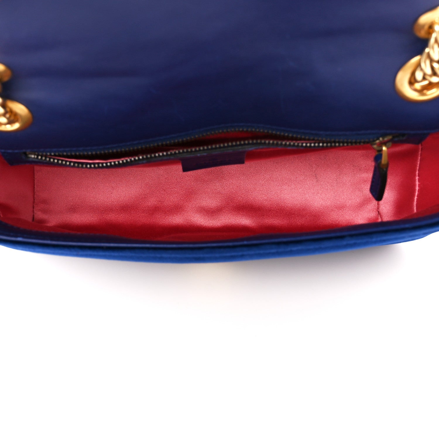 Gucci Velvet Matelasse Medium GG Marmont Shoulder Bag Cobalt Blue 5 of 11
