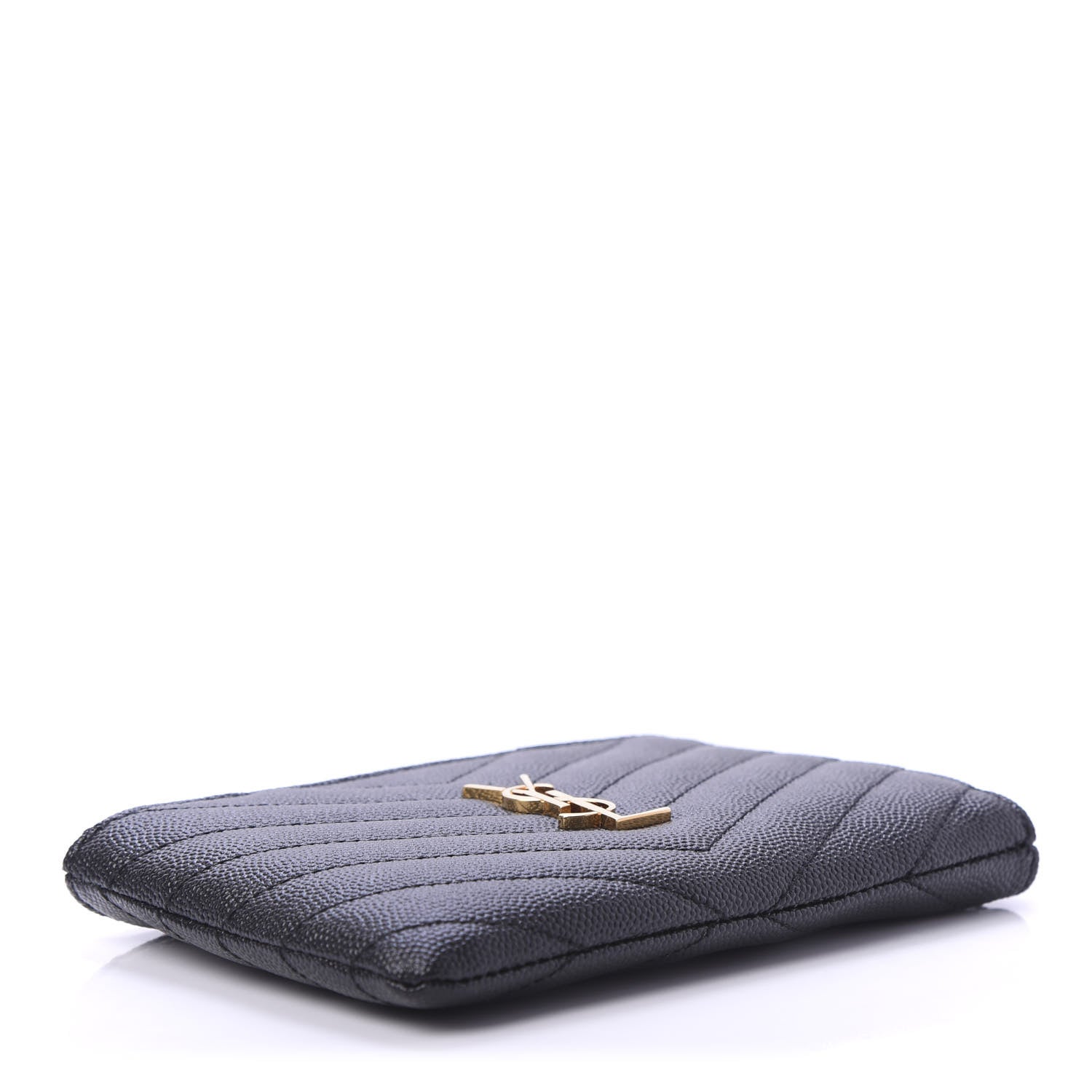 Saint Laurent Grain de Poudre Matelasse Monogram Key Pouch Black 4 of 8