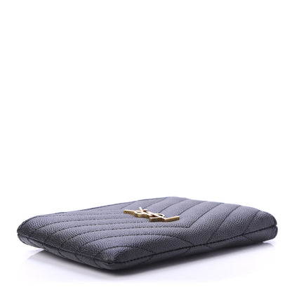 Saint Laurent Grain de Poudre Matelasse Monogram Key Pouch Black 4 of 8
