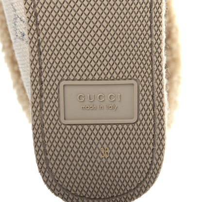 Gucci Canvas Wool Lame GG Monogram Womens Fria Horsebit Ankle Boots 36 Gardenia Silver Butterscotch 9 of 11