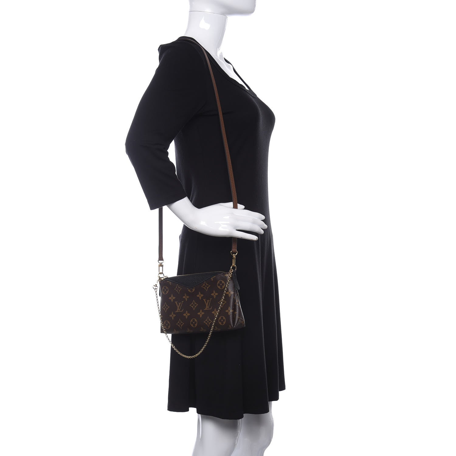 Louis Vuitton Monogram Pallas Clutch Black 2 of 10