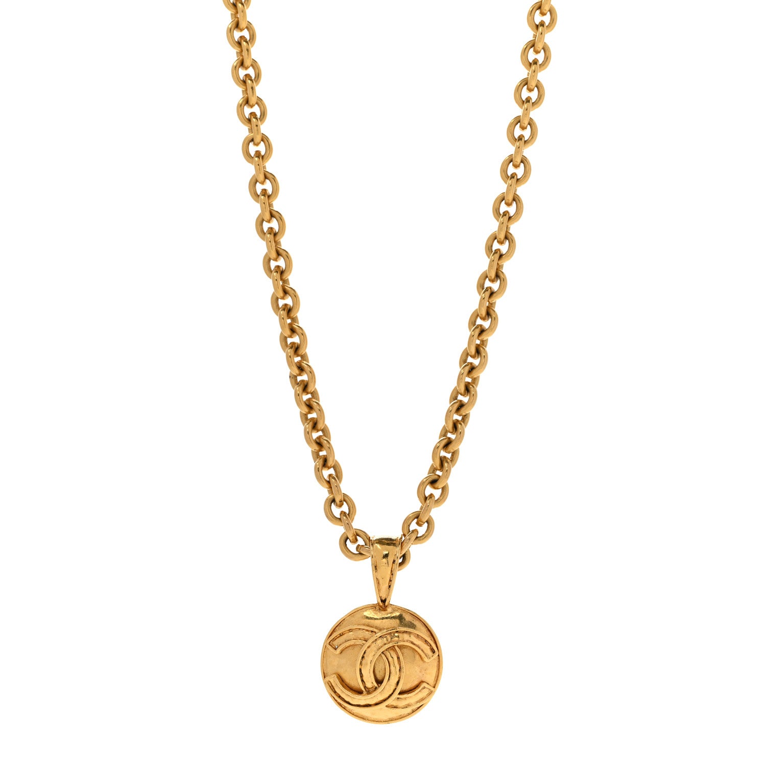 Chanel Metal CC Chain Pendant Necklace Gold 1 of 8