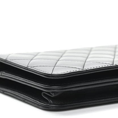 Chanel Iridescent Lambskin Quilted Pearl Wallet On Chain WOC Black 10 of 16