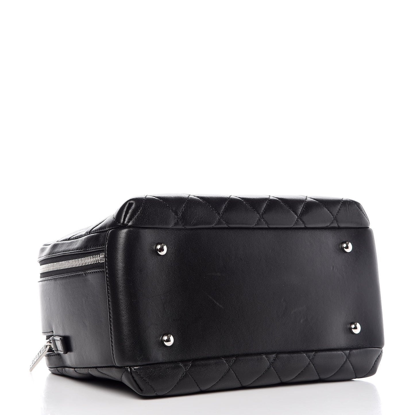 Lambskin Quilted Medium Trendy CC Bowling Bag Black