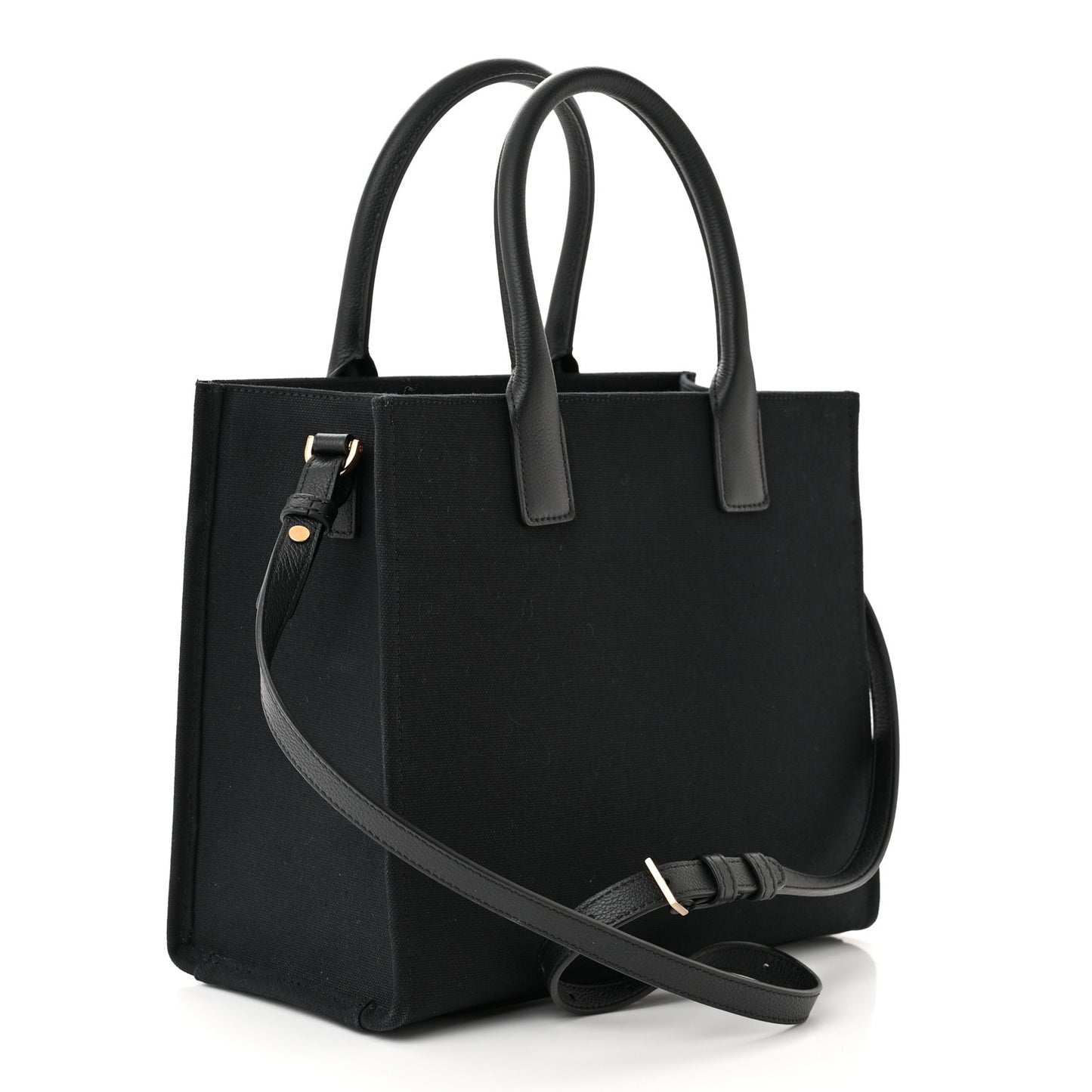Canvas Calfskin La Medusa Small Tote Black
