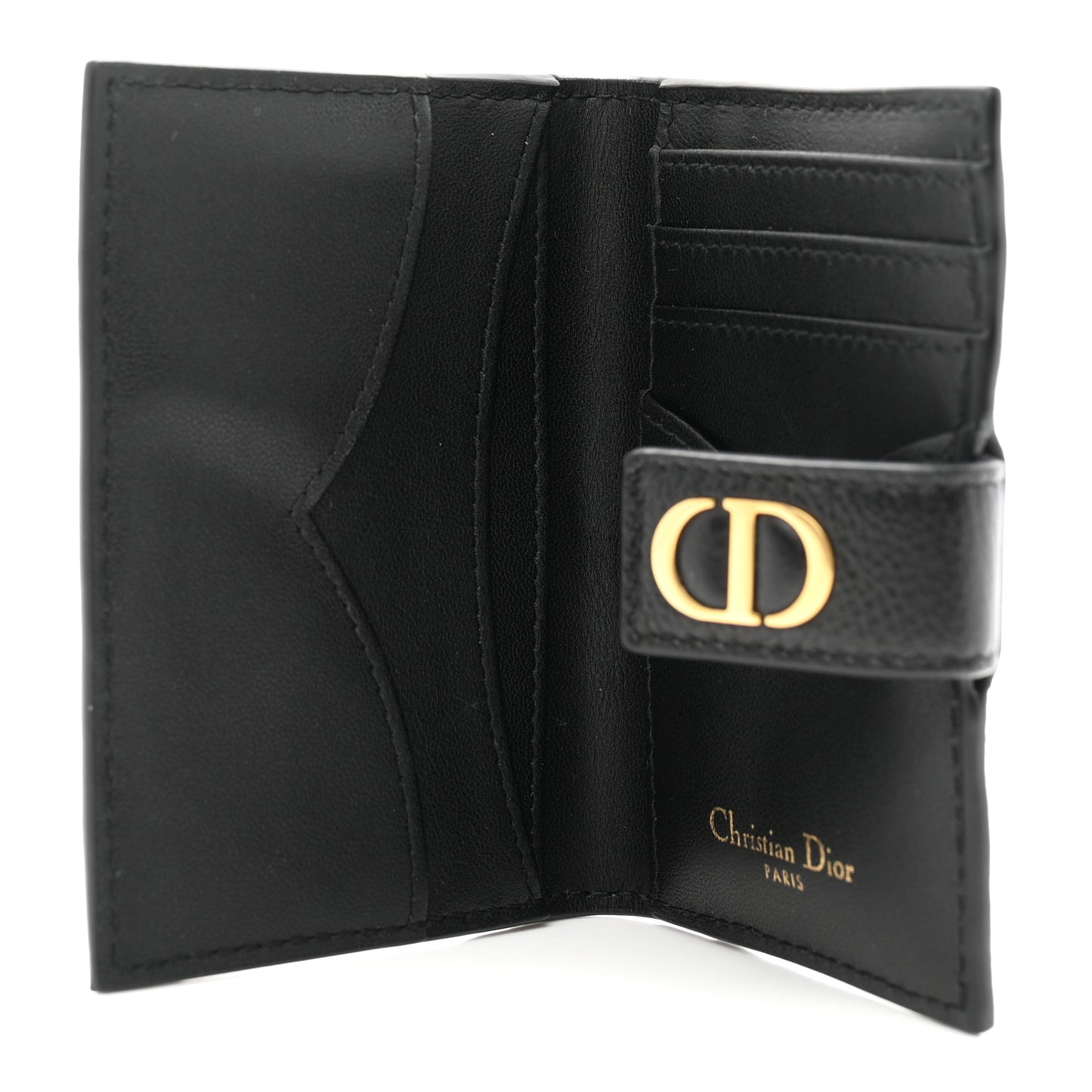 Supple Calfskin Cannage Caro Dandelion Card Holder Black