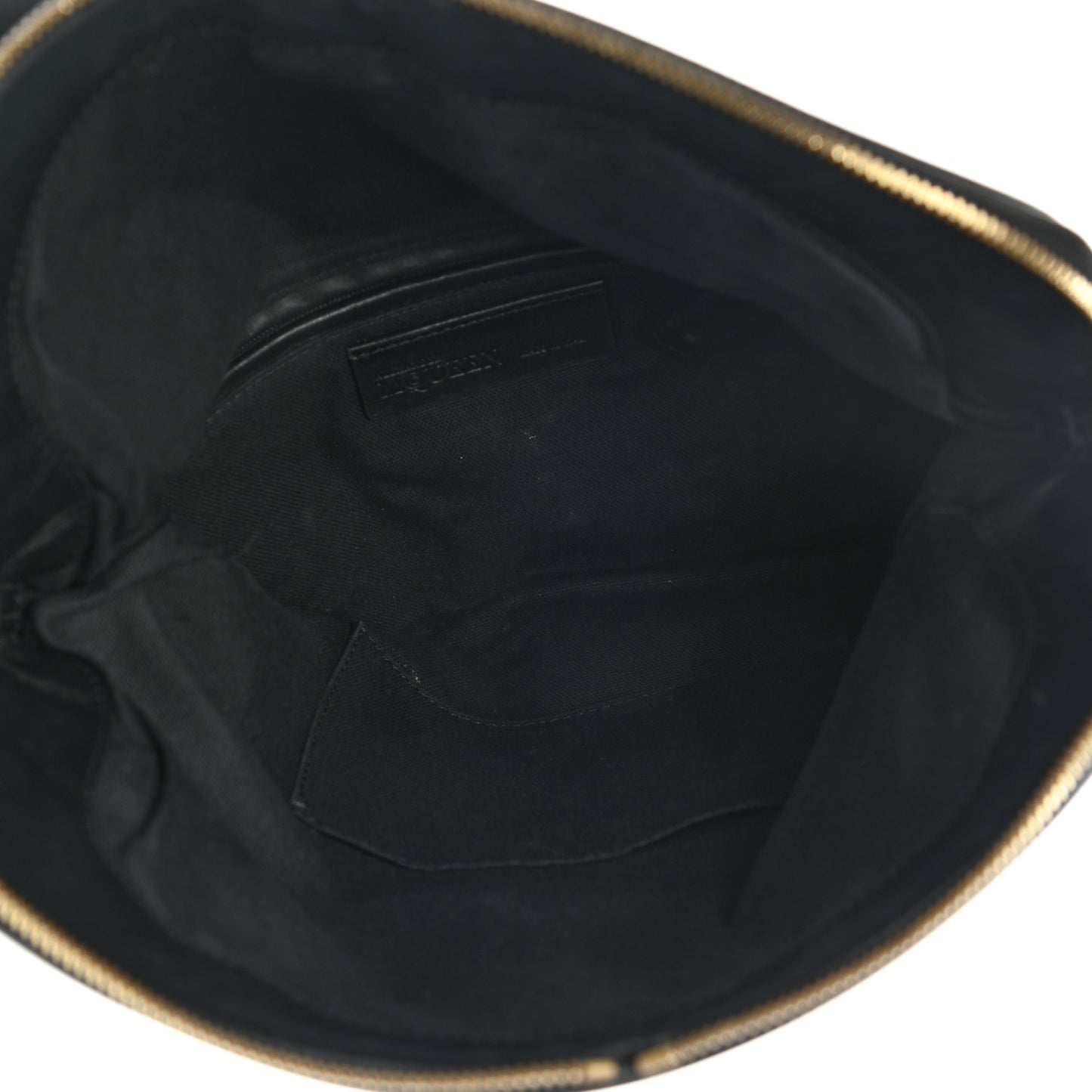 Smooth Calfskin Studded Padlock Skull Clutch Black