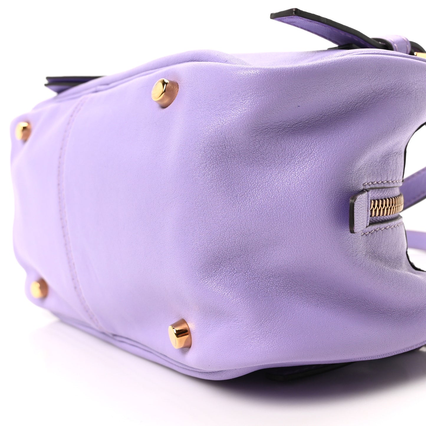 Lambskin Tag Bowling Bag Lilac