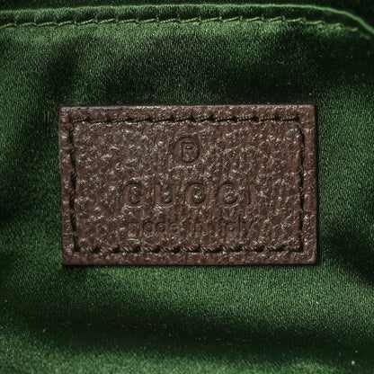 Gucci Monogram Textured Dollar Calfskin Heavy Grosgrain Web Small Maxi Horsebit Chain Shoulder Bag Beige Ebony New Acero 6 of 11