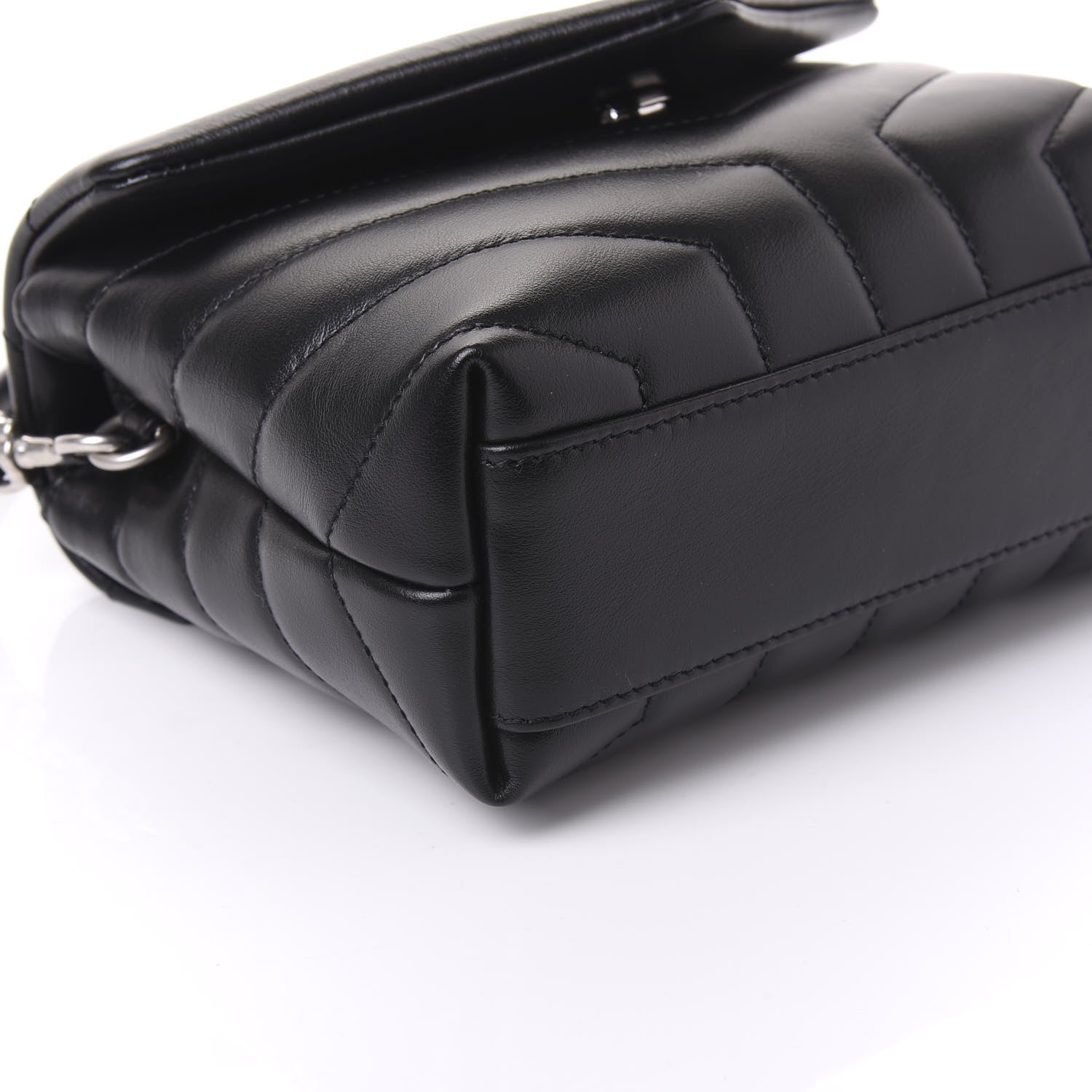 Saint Laurent Calfskin Y Quilted Monogram Toy Loulou Crossbody Bag Black 5 of 9