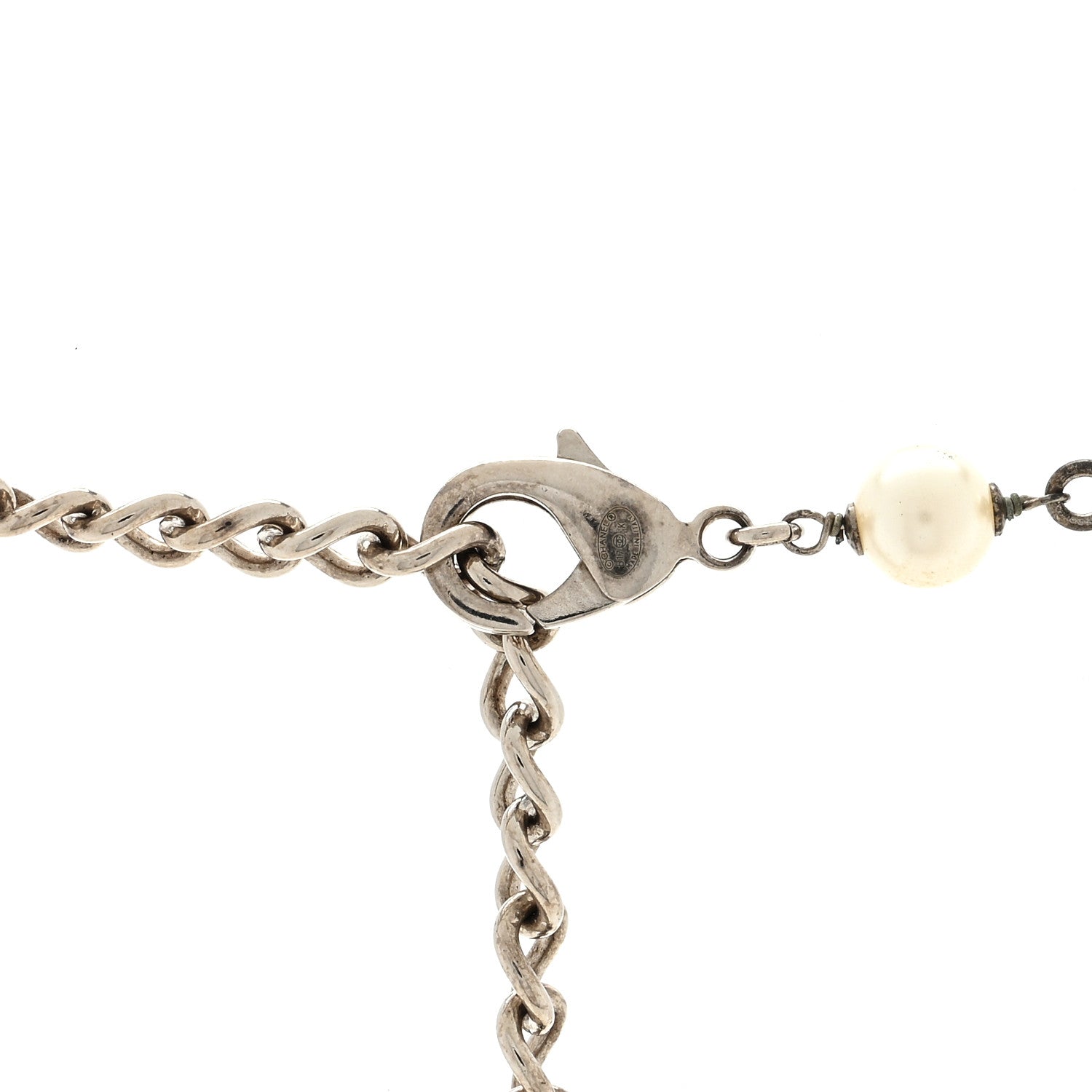 Chanel Pearl Bead Crystal CC Long Necklace 4 of 4