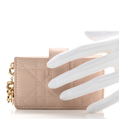 Christian Dior Lambskin Cannage Lady Dior 5-Gusset Card Holder Light Pink 2 of 14