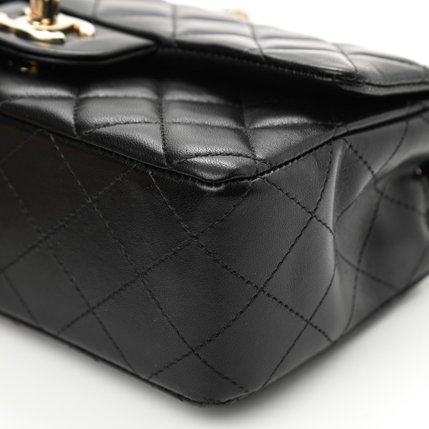Chanel Lambskin Quilted Mini Rectangular Flap Black 9 of 10