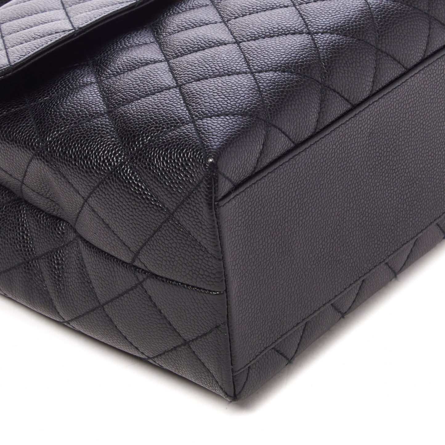 Caviar Quilted Jumbo Kelly Flap Black