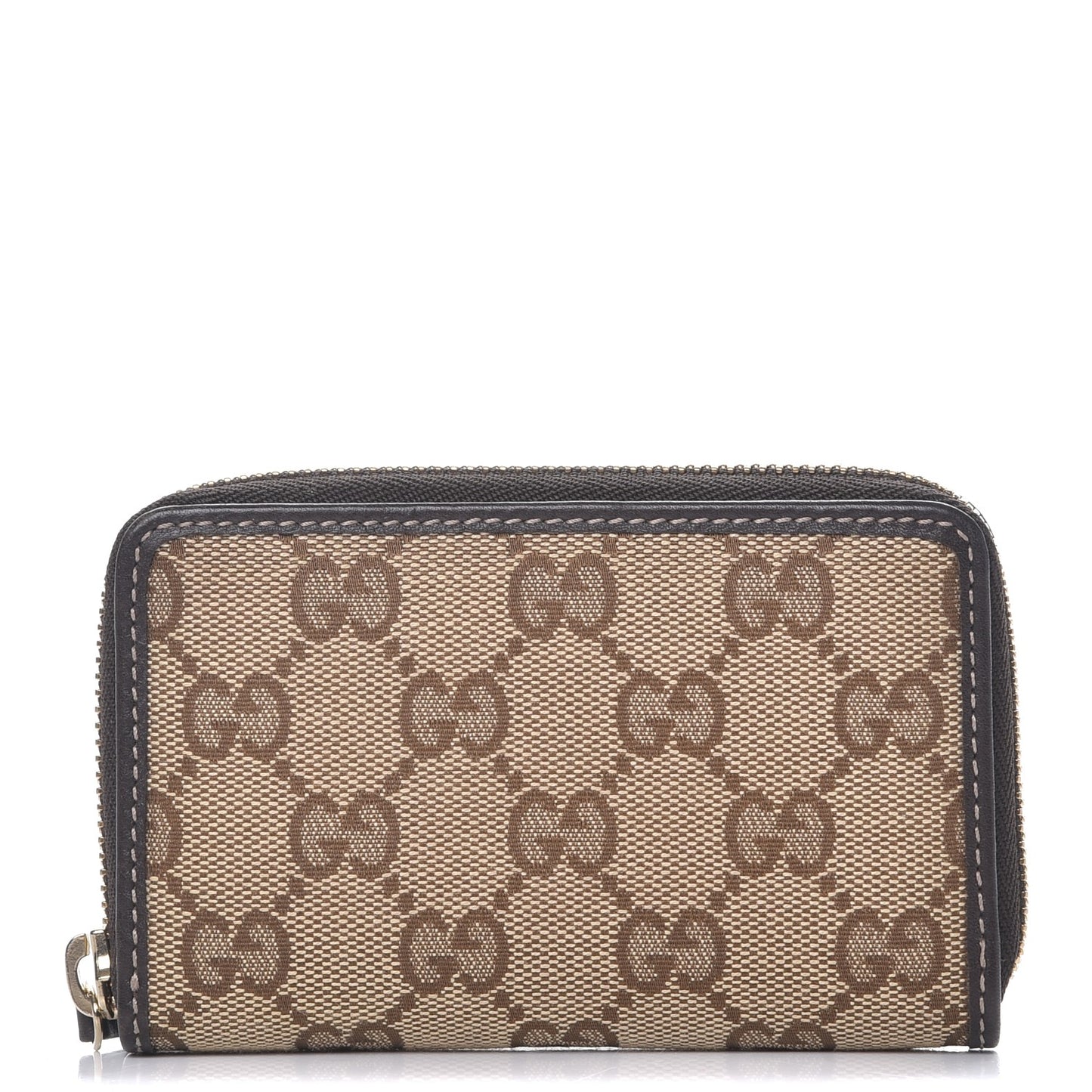 Monogram Zip Around Card Case Brown
