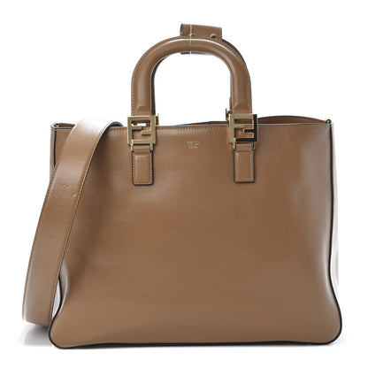 Fendi Vitello Glacier Medium FF Tote Nocciola 1 of 12