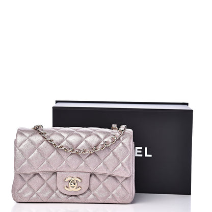 Chanel Metallic Goatskin Quilted Mini Rectangular Flap Pink 11 of 11