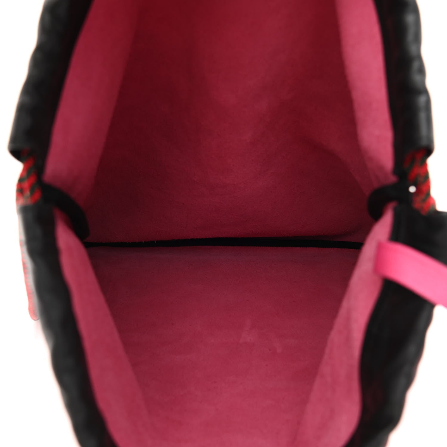 Gucci Grained Calfskin Logo Drawstring Backpack Box Pink Green Black 6 of 10