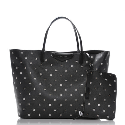 Givenchy Textured Coated Canvas Mini Lilies Print Large Antigona Tote Black 3 of 7