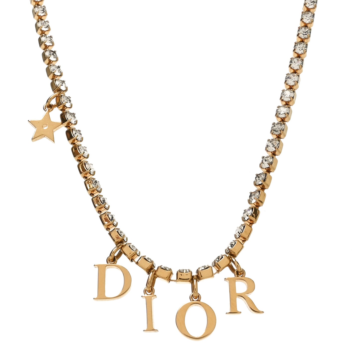 Metal Crystal Dio(r)evolution Necklace Gold