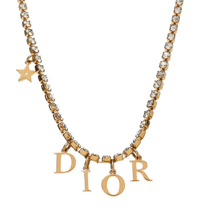 Christian Dior Metal Crystal Dio(r)evolution Necklace Gold 1 of 5