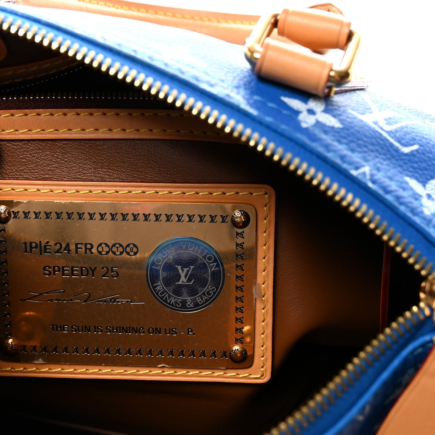 Calfskin Monogram Speedy P9 Bandouliere 25 Blue