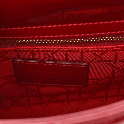 Christian Dior Patent Cannage Mini Lady Dior Red 6 of 9