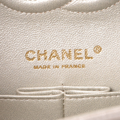 Chanel Iridescent Calfskin Medium Double Flap Light Gold 7 of 13
