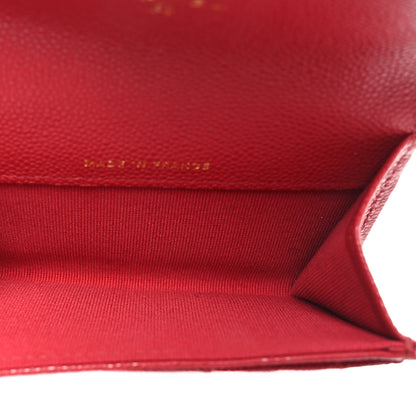 Chanel Caviar Quilted Flap Card Holder Wallet Red 5 of 9