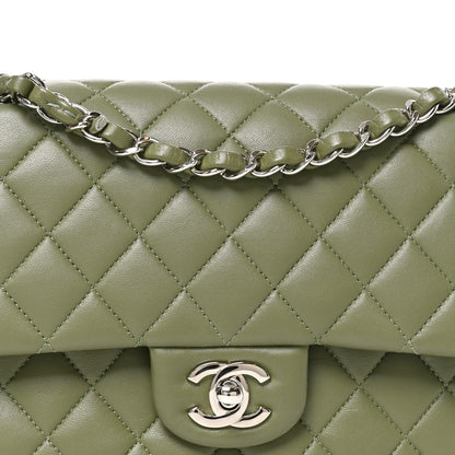 Chanel Lambskin Quilted Medium Double Flap Green 8 of 10