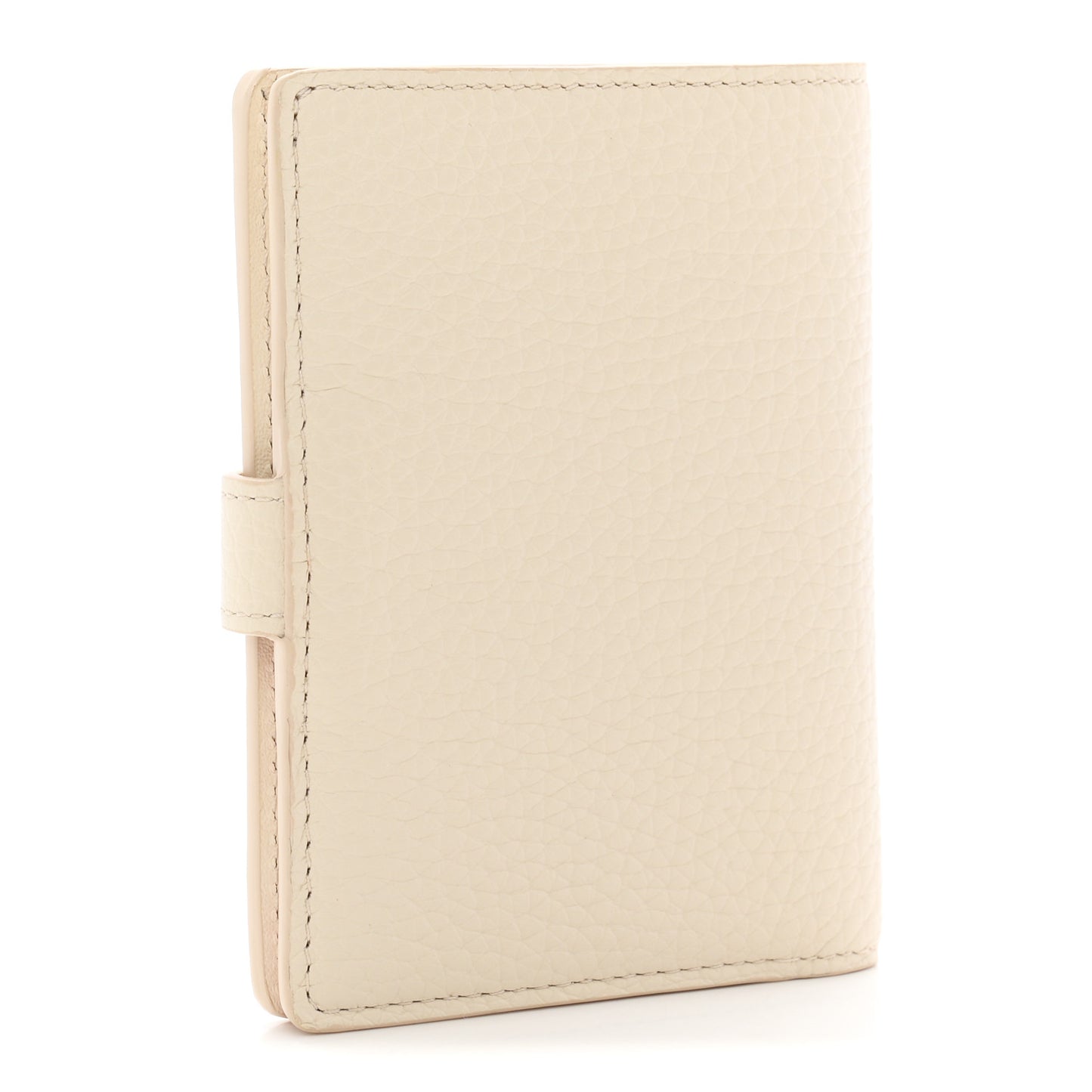 Taurillon Capucines Vertical Compact Wallet Pearly Cream Coral
