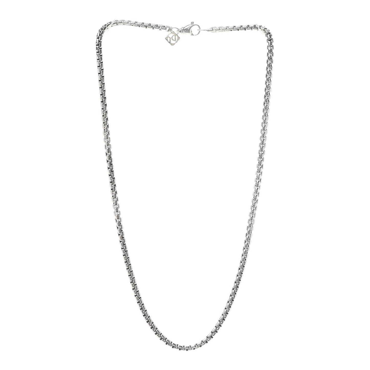 Sterling Silver 14K Yellow Gold 3.6mm Box Chain Necklace 18"