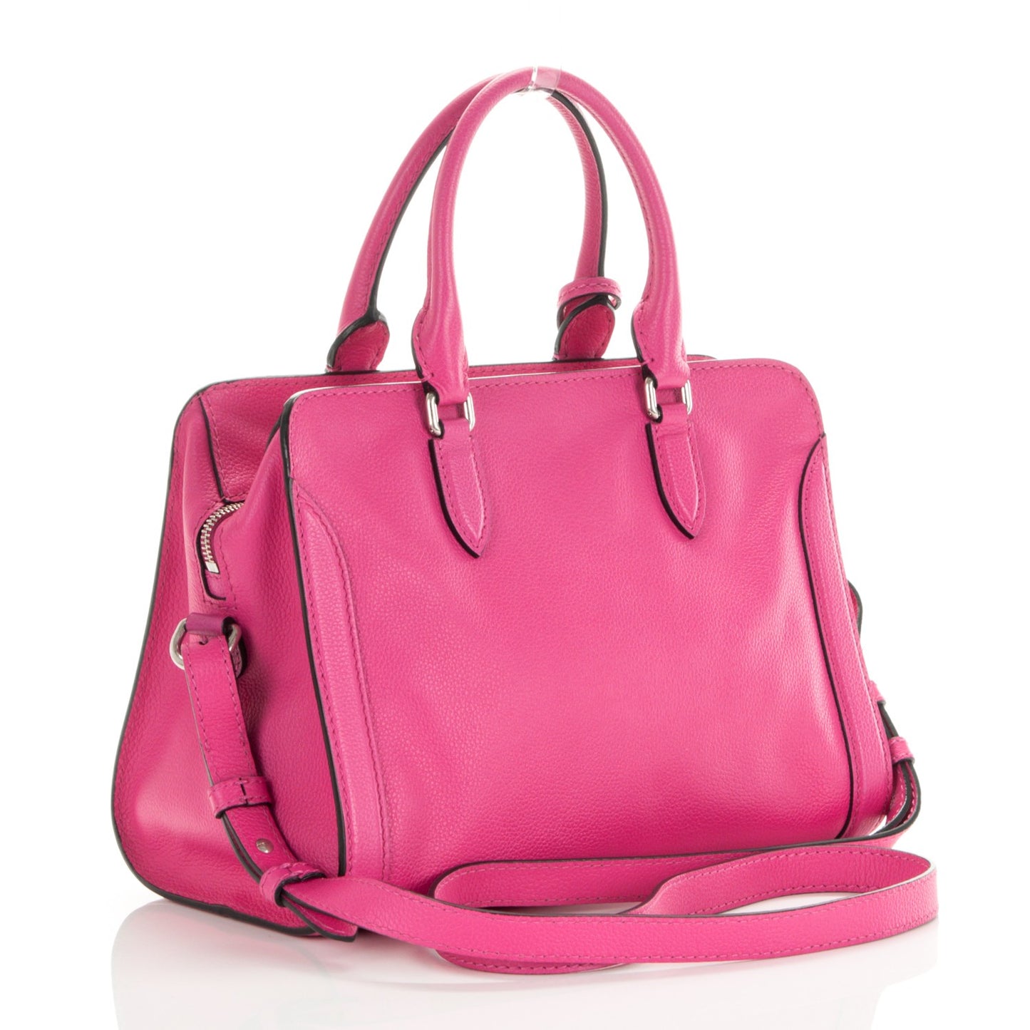 Pebbled Calfskin Small Skull Padlock Zip Around Tote Bouganville