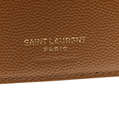 Saint Laurent Grain De Poudre Matelasse Chevron Cassandre Fragments Zipperred Bi-Fold Wallet Natural Dark 6 of 9