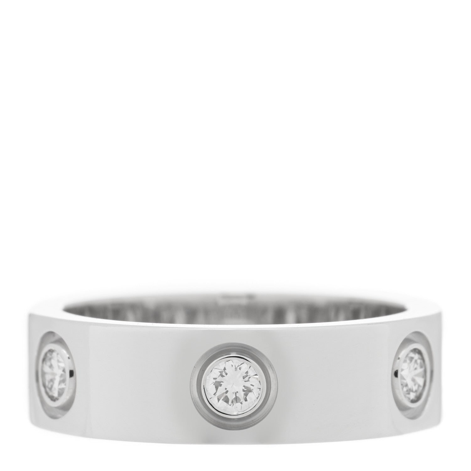 Cartier 18K White Gold 6 Diamond 5.5mm LOVE Ring 51 5.75 3 of 4