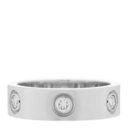 Cartier 18K White Gold 6 Diamond 5.5mm LOVE Ring 51 5.75 3 of 4